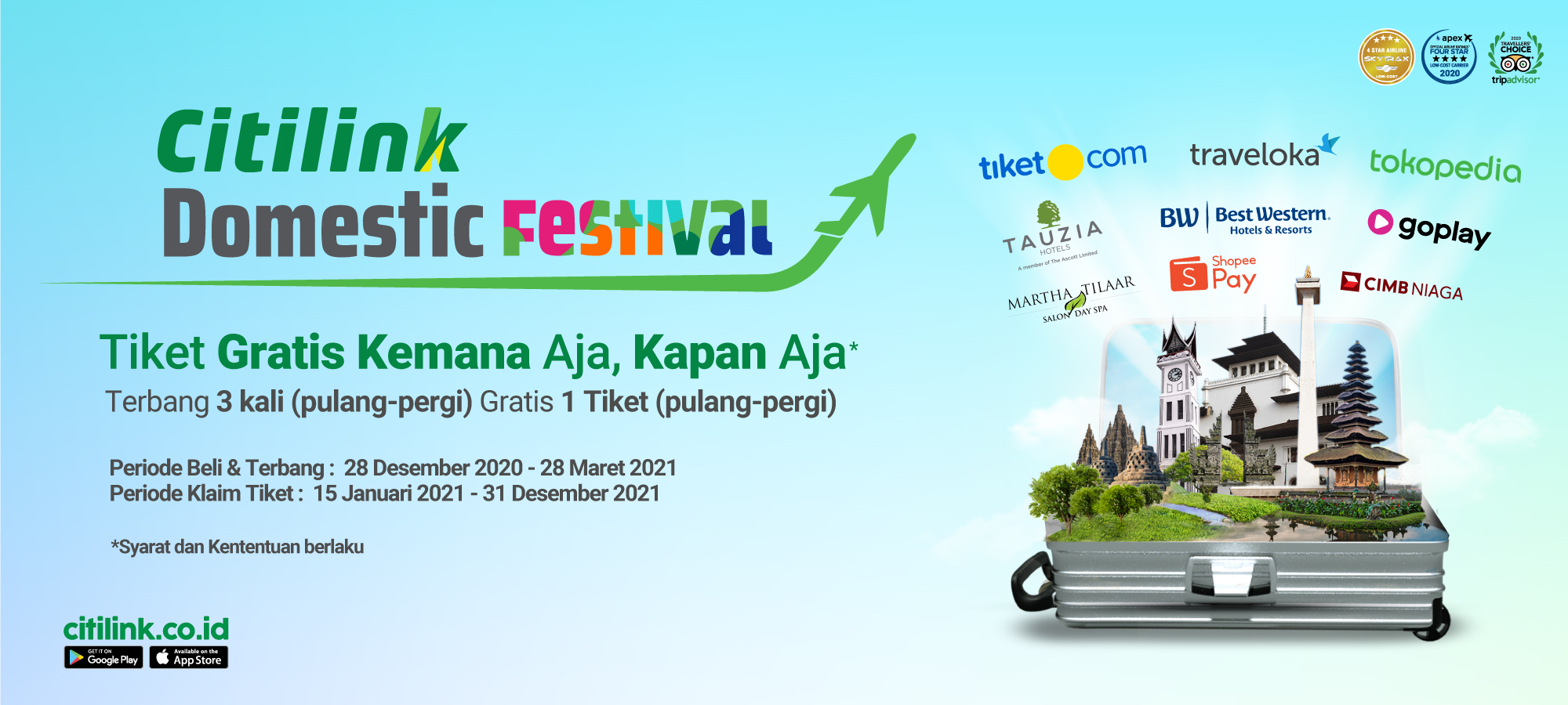 Terbang 3x Gratis 1 Tiket Citilink | PinterPoin